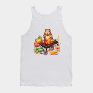 Capybara grilling bbq Tank Top